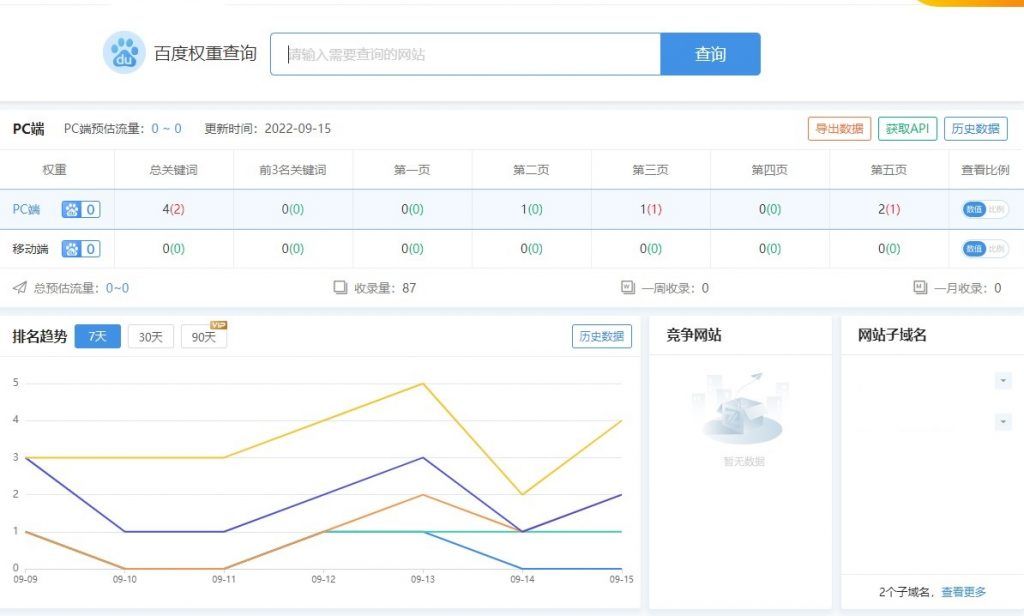 peso web en baidu